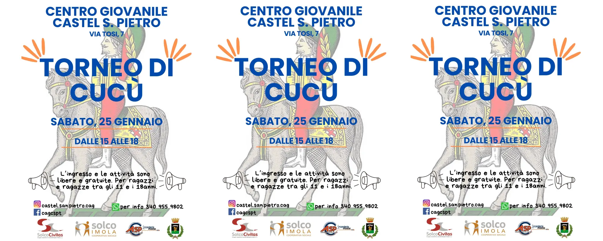 Torneo di Cucù al Centro Giovanile di via Tosi 7