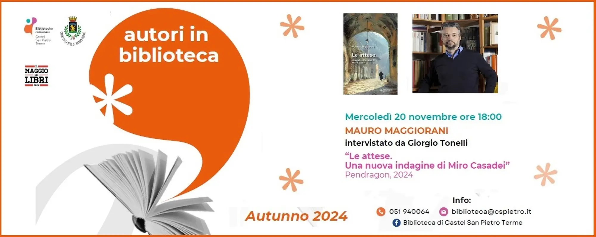 Autori in Biblioteca: Mauro Maggiorani mercoledì 20 alle ore 18 