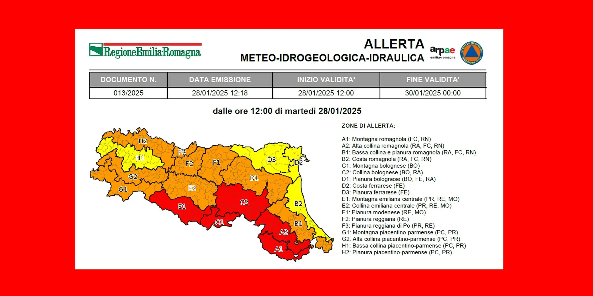 Allerta rossa per vento: chiusi parchi, impianti sportivi, cimiteri, 