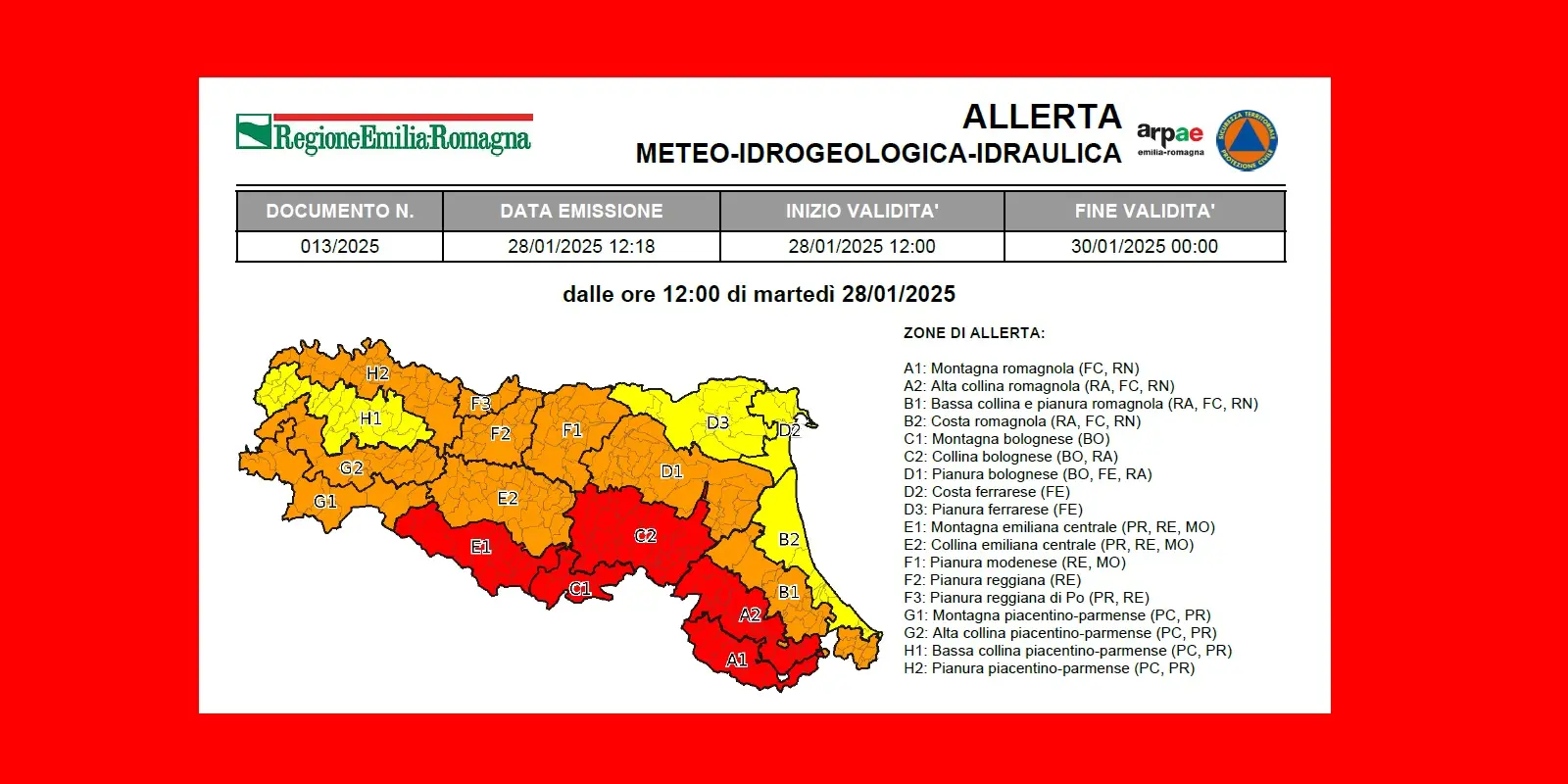 Allerta rossa per vento: chiusi parchi, impianti sportivi, cimiteri, 